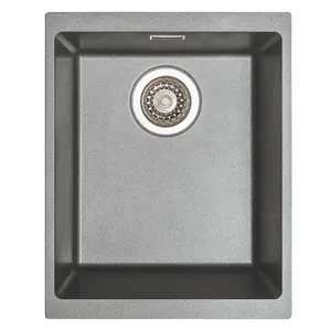 Astini Dante 340 1.0 Bowl Granite Grey Undermount Kitchen Sink & Waste