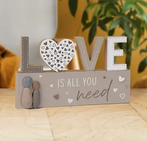 Wooden Love Standing Plaque - H14 cm