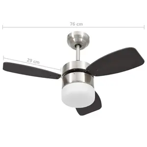 Burrell 76cm Ceiling Fan with LED Lights Black