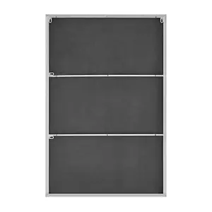 Alcantera Rectangle Metal Frame Wall Mirror Simple and Elegant Modern Design Silver / 100cm H x 66cm W