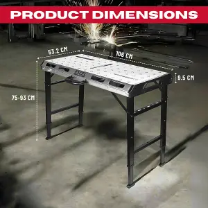 Excel Portable Steel Welding Table & Work Bench with Adjustable Height