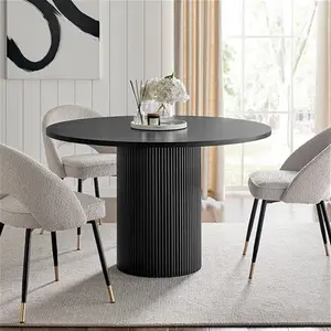 DUSK Hattie Panel 4-6 Seater Dining Table - Black