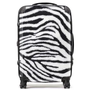 Zebra Texture Pattern Suitcase - Medium