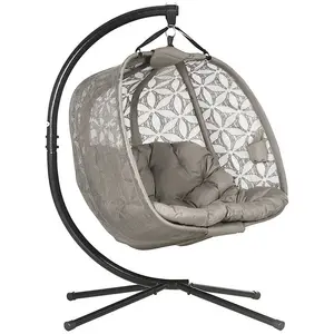 Outdoor Double Hanging Chair - Swing Chair with Metal Stand