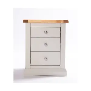 Loreo 3 Drawer Bedside Table Chrome Knob