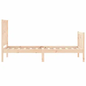 Berkfield Bed Frame with Headboard Small Single Solid Wood