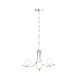 Jimena 3-Light Polished Chrome Chandelier Pendant Ceiling Light