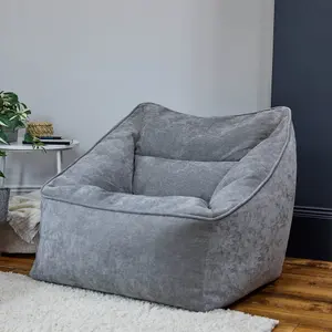 icon Natalia Chenille Armchair Bean Bag Grey Giant Bean Bag Chair