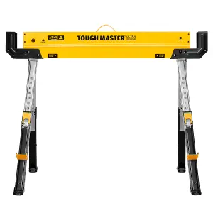 TOUGH MASTER Saw Horse Twin Pack 9-Position Height Adjustable 62-82cm Supports up to 1180 kg with Anti-Slip Top & Handle