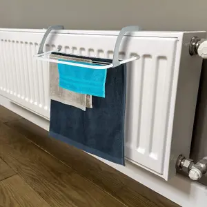 Deluxe 5 Bar Radiator Clothes Foldable & Adjustable Arms Hanging Space Saving Laundry Dryers Towel Clothing Rack Rail Holder