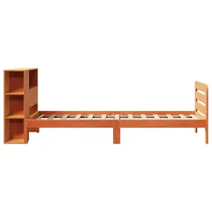 Berkfield Bed Frame without Mattress Wax Brown 90x190 cm Single Solid Wood Pine