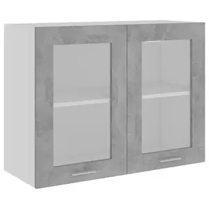 Eliotte Wall Mounted Display Cabinet Light Grey