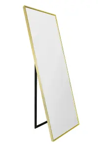 MirrorOutlet The Artus Gold Aluminium Edged Wall Mirror 170CM X 58CM