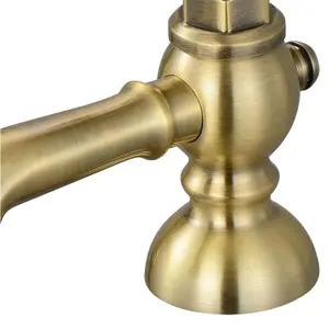 ENKI Camberley Antique Brass Pillar Solid Brass Hot & Cold Basin Taps BT3206