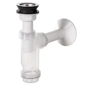 Leominor Bathroom Kitchen Single Bottle Drain Waste Trap with Transparent Body Casing