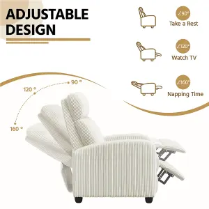 Yaheetech Beige Upholstered Recliner Chair with Pocket Spring