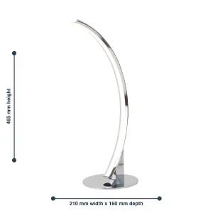 First Choice Lighting Set of 2 Polished Chrome LED Arc Table Lamps