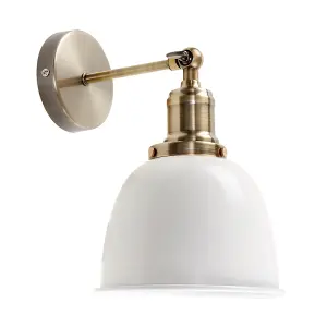 ValueLights Wilhelm Gold Indoor Wall Light and E27 Radio Valve LED 4W Warm White 2700K Bulb