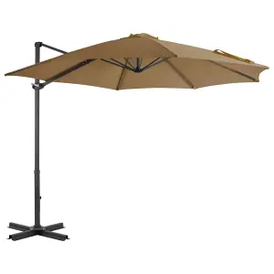 Berkfield Outdoor Umbrella with Portable Base Taupe