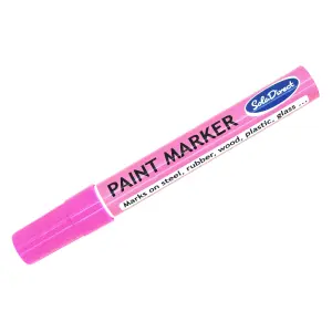 Oil-based Paint Marker Pen Permanent for Tyres Rubber Stone Leather Fabric Plastic Glass (Pink)