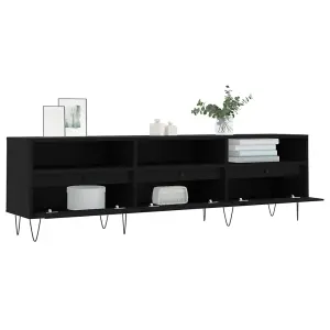 Berkfield TV Cabinet Black 150x30x44.5 cm Engineered Wood