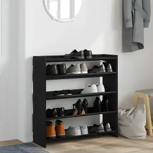 Berkfield Shoe Rack Black 80x25x81 cm Engineered Wood