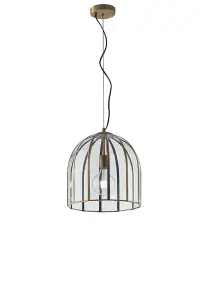 Luminosa Chester Dome Ceiling Pendant, Brass, E27