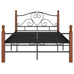 Berkfield Bed Frame Black Metal 120x200 cm