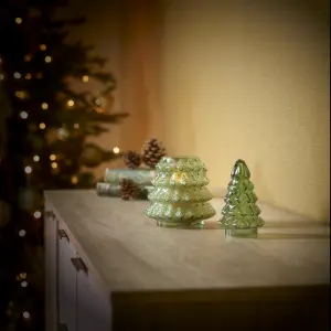 Candlelight Green Christmas tree Apple cinnamon cookie Large Decorative candle