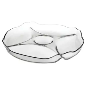 URBNLIVING 31cm Glass Divided Serving Dish Platter