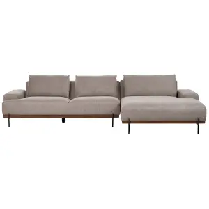 Corner Sofa MARIFERD Light Brown Fabric Left Hand