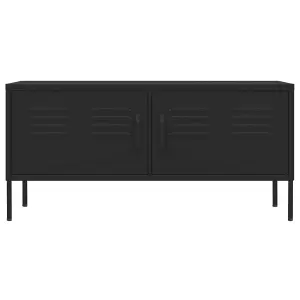 Berkfield TV Cabinet Black 105x35x50 cm Steel