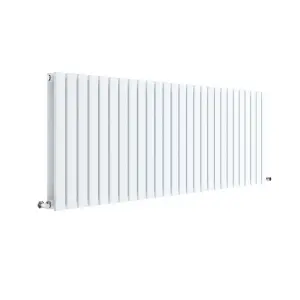 Square Horizontal Double Panel Radiator - 600mm x 1572mm - 5589 BTU - Satin White