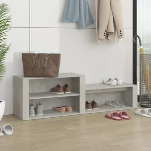 Shoe Cabinet Concrete Grey 150x35x45 cm Engineered Wood