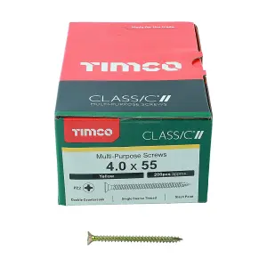 TIMCO Classic Multi-Purpose Countersunk Gold Woodscrews - 4.0 x 55 (200pcs)