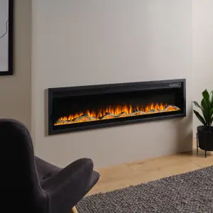 Focal Point Sasanoa 1.5kW Matt Black Electric Fire (H)455mm (W)1548mm (D)152mm