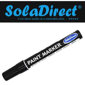 Oil-based Paint Marker Pen Permanent for Tyres Rubber Stone Leather Fabric Plastic Glass (Black)