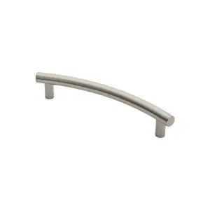 2x Curved T Bar Door Pull Handle 420 x 30mm 350mm Fixing Centres Satin Steel