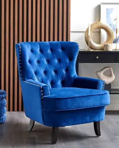 Armchair VIBORG II Velvet Navy Blue