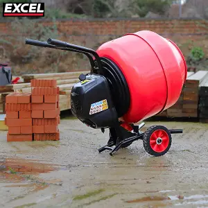 Excel 160L Portable Cement Mixer 240V/650W with Wheels