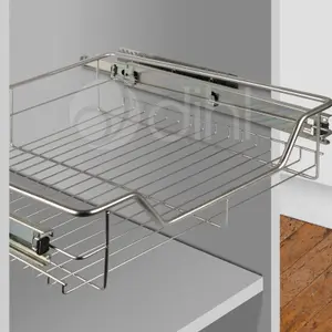 600MM PULL OUT WIRE BASKET KITCHEN LARDER BASE UNIT CUPBOARD DRAWER