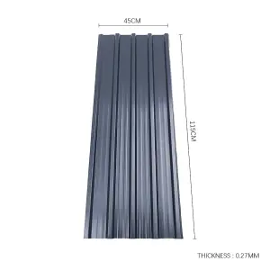 Charcoal Black Coated Building Roof Cladding Metal Roof Panels with 50 Screws , L115cm W45cm T0.2.7cm