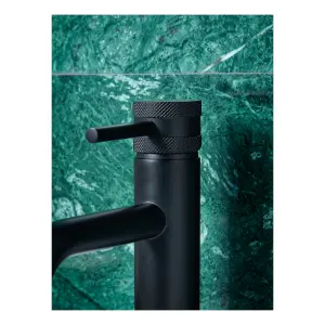 Bathroom Basin Mono Mixer Tap Pillar Mounted Solid Brass - Matt Black