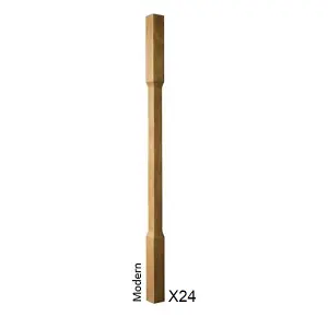 Oak Spindle Modern 41mm x 41mm x 900mm - 24 Pack UK Manufactured Traditional Products Ltd