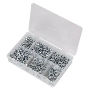 Sealey Flange Nut Assortment 390pc M5-M12 Serrated Metric