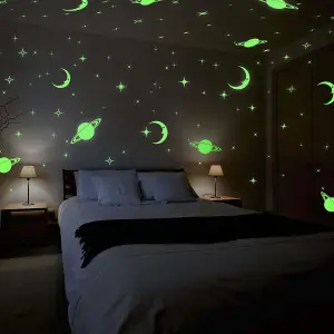 Walplus Stars And Moons Vinyl Wall Sticker Decorations X 6 Packs