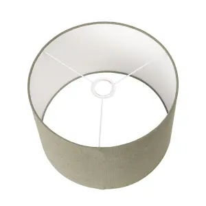 40cm Sage Green Linen Drum Cylinder Lampshade