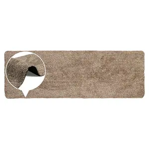 JVL Kensington Machine Washable Cotton Runner Barrier Doormat, 50x150cm, Brown