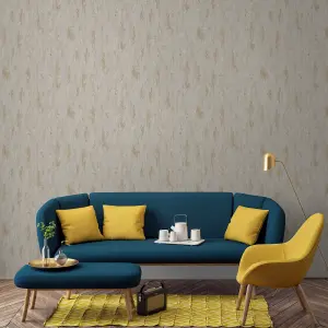 Paul Moneypenny Taupe Concrete Plaster Urban Texture Wallpaper for Grandeco