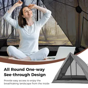 Costway 2-3 People Instant Pop-up Camping Tent 360 One-Way See-Through Shelter Tent